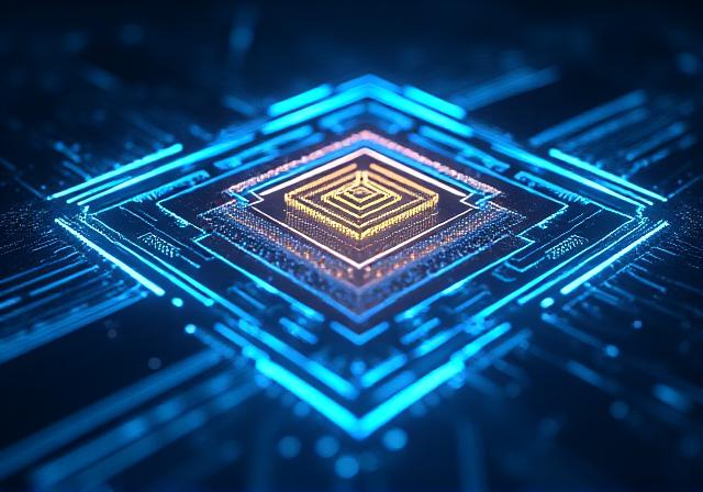 Abstract representation of digital structures and architectural blueprints